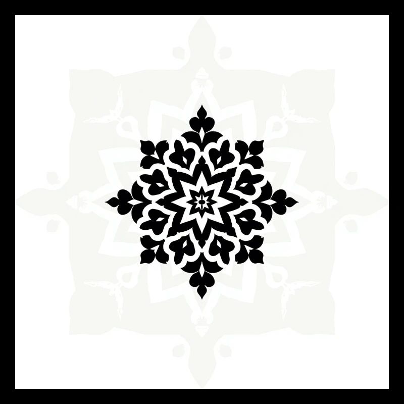 Intricate Black and White Mandala Pattern