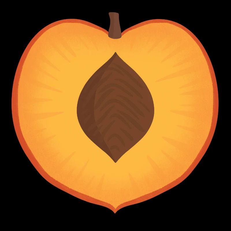 Lebendiger Pfirsich mit Samendetail