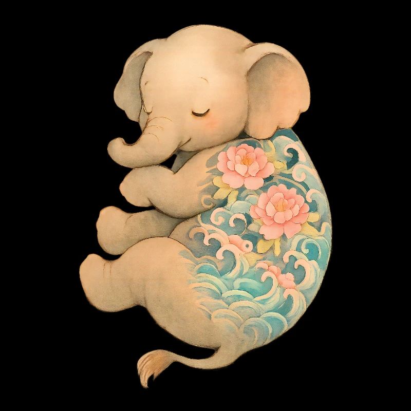Floating Inked Elephant – Peace in Pastel