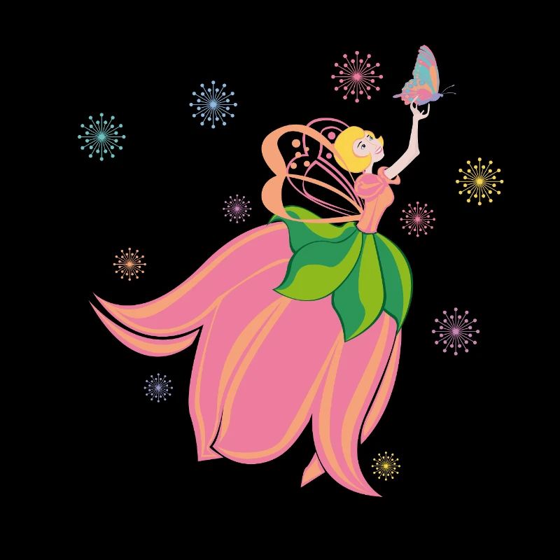 Fabuleuse fée des fleurs avec papillon