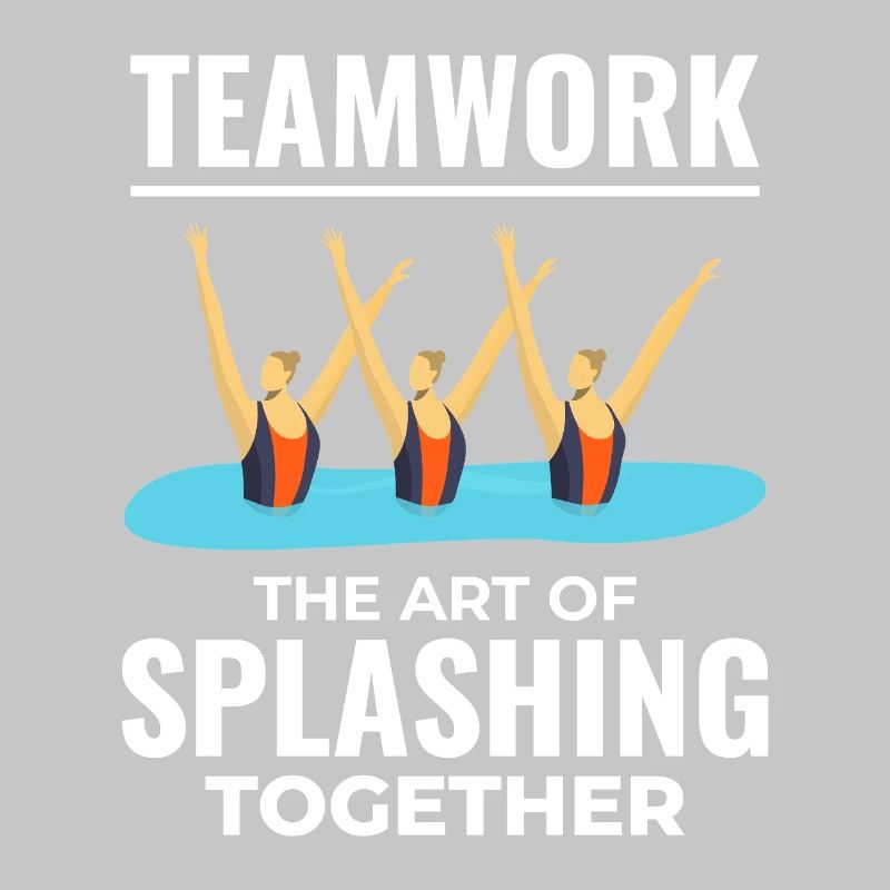 Teamwork Spritzwasser Design Synchronschwimmen