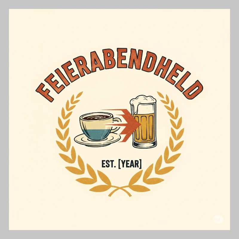 Feierabendheld Kaffeetasse & Bierglas Design