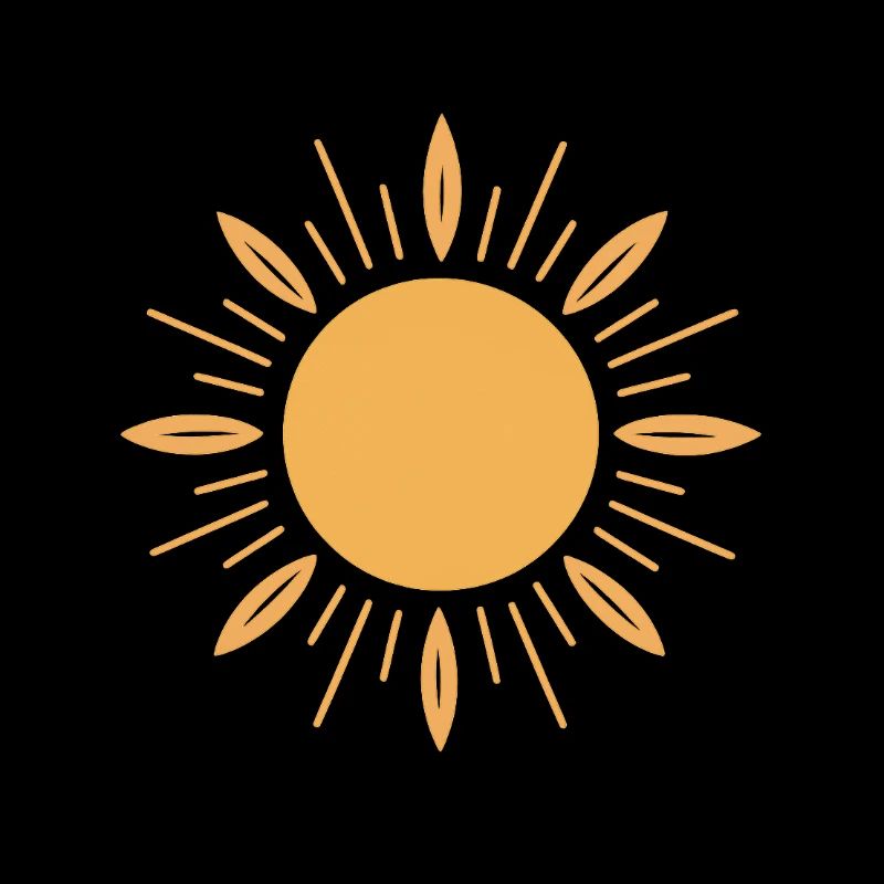 Sonnensymbol mit stilvollem Gold-Design