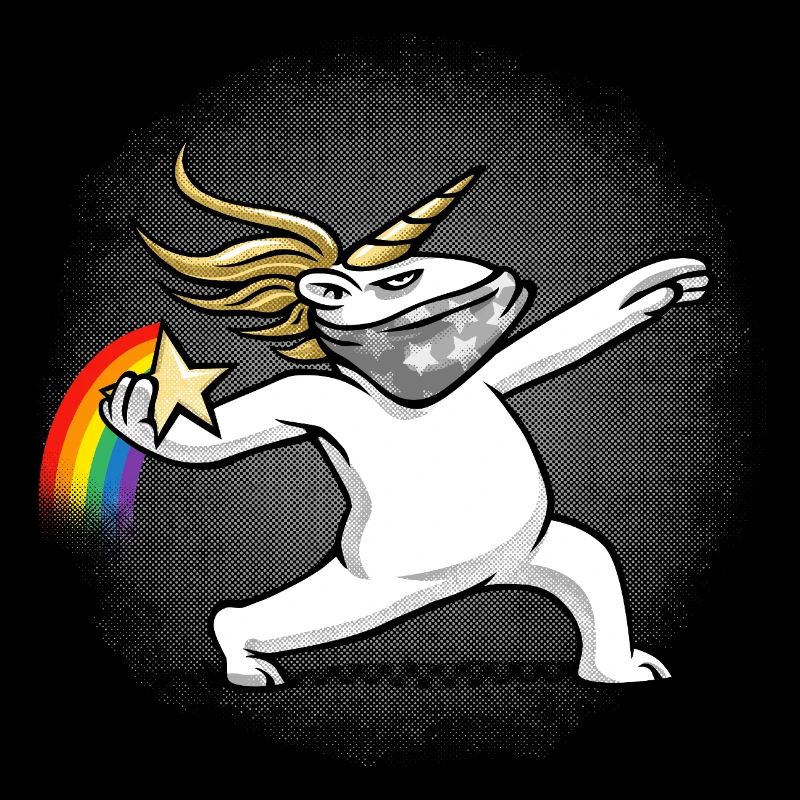 Einhorn wirft einen Regenbogen