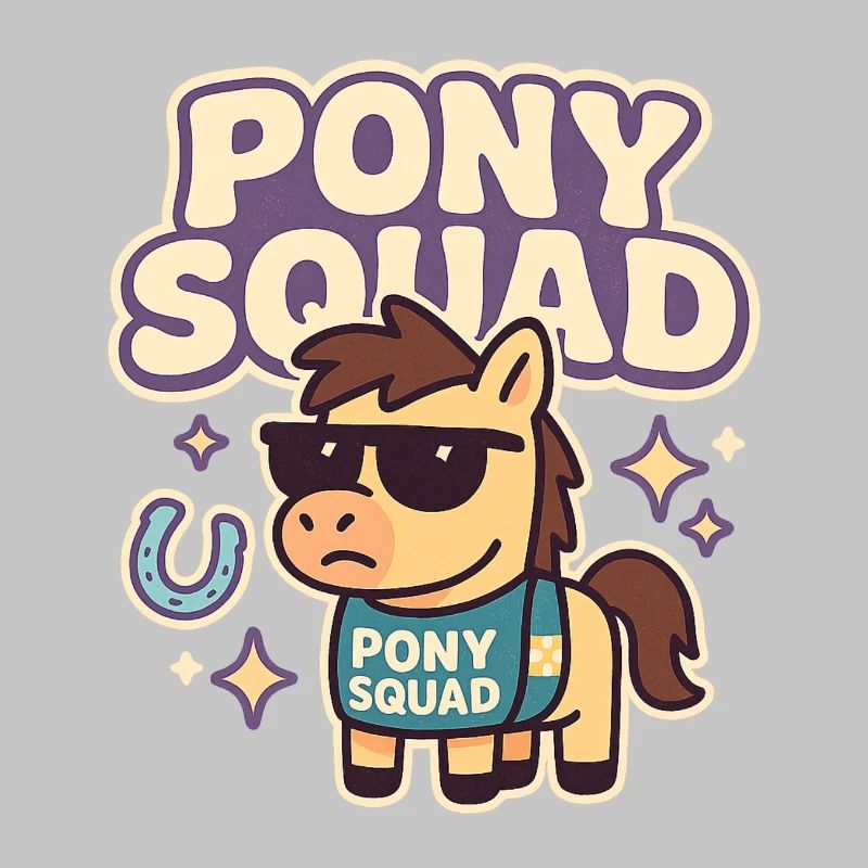 Conception de dessin animé Pony Squad