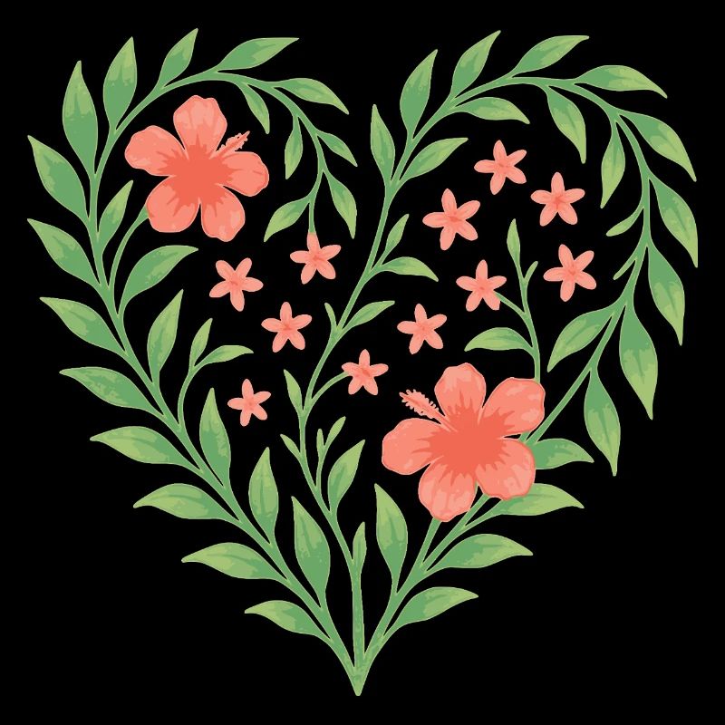 Coeur de fleur avec de délicates fleurs rouges