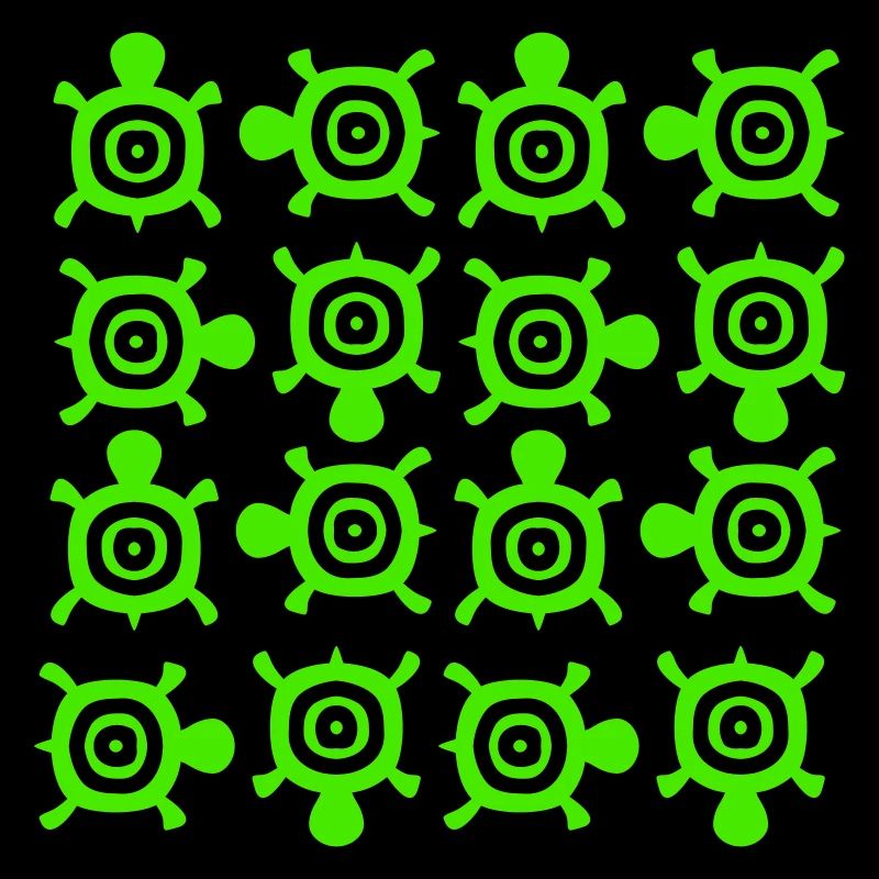 Turtles Pattern Many Decorative Circles Logo