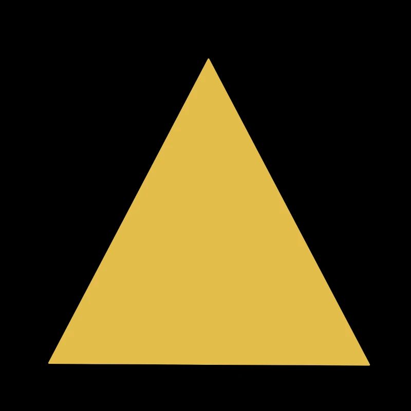 Geometric triangle motif in gold