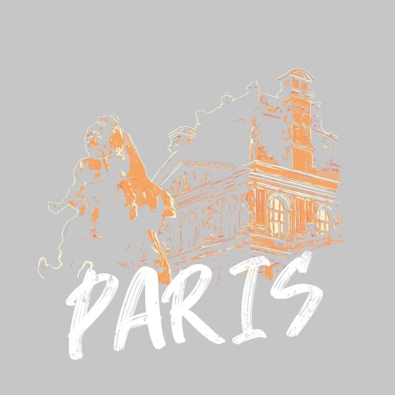 Paris architecture and statue