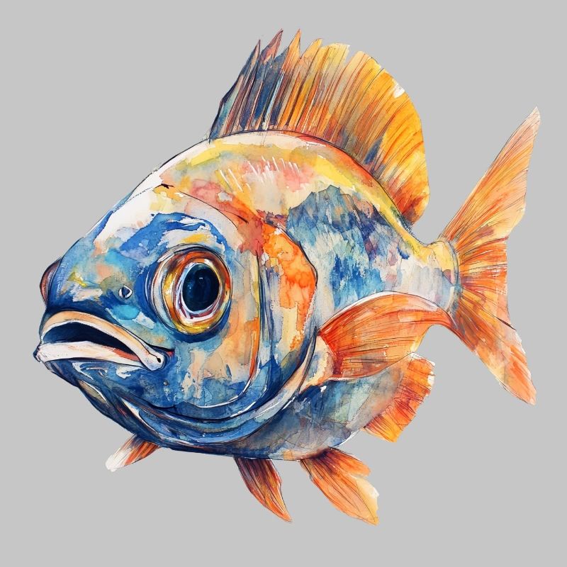 Aquarelle Poisson Couleur Explosion