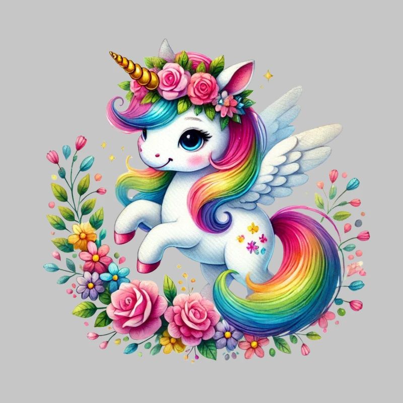 Regenbogen Fleur Einhorn