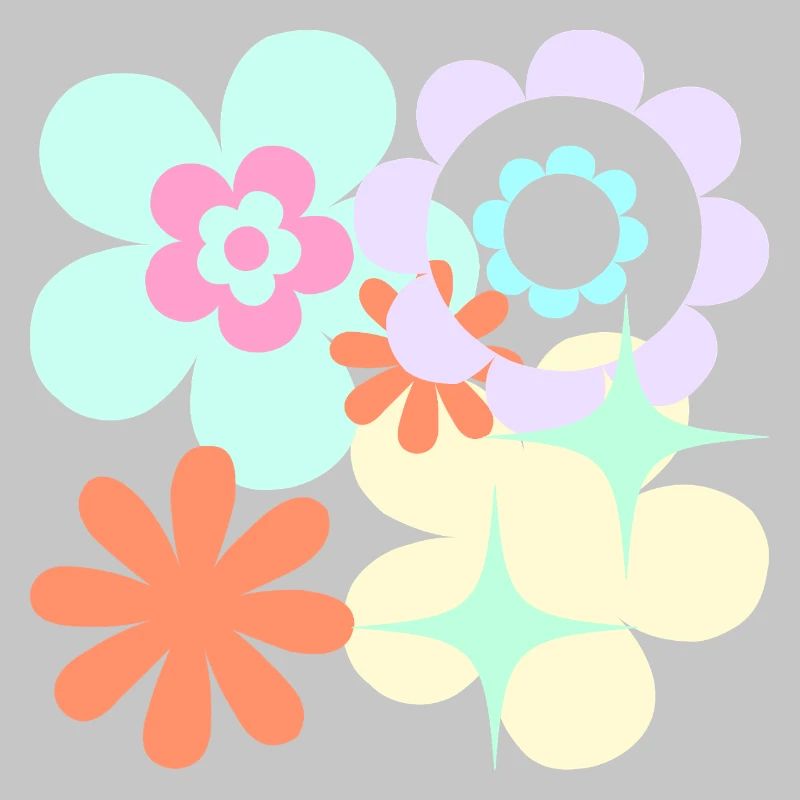 Blüten-Pop Retro Muster