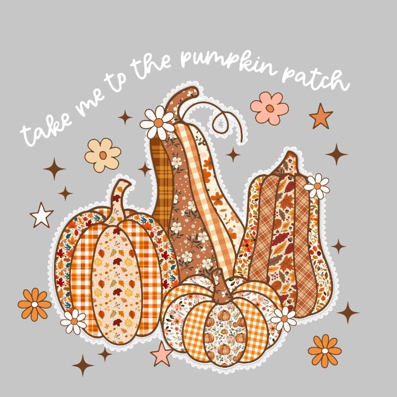 Patchwork Pumpkins Autumn Motif
