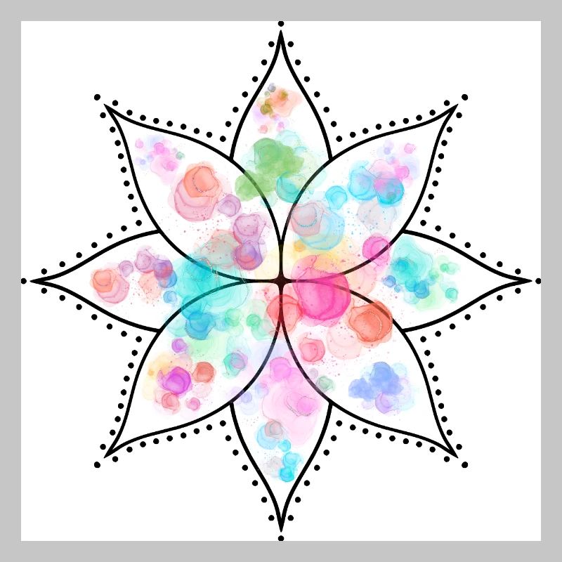 Mandala Fleur pastel Aquarelle