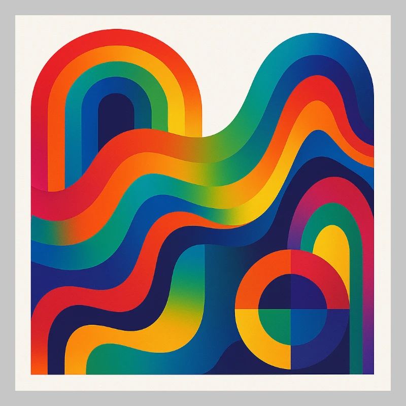 Regenbogenwellen Farbkunst