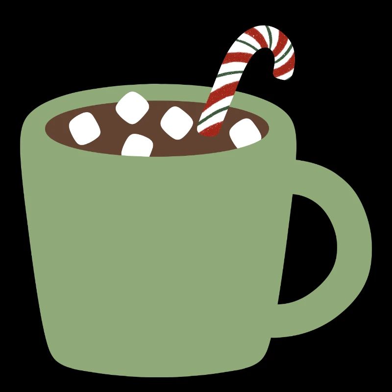 Mug Vert Cacao avec Canne de Noël