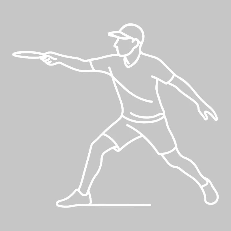 Disc Golf Player Sketch – Minimalist Motif
