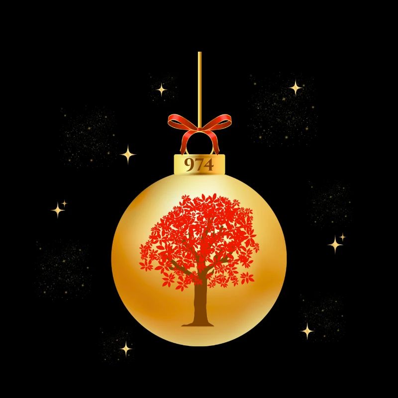 Goldenes Ornament 974 extravaganter roter Baum