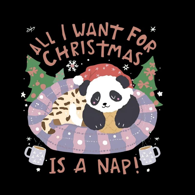 Panda Noël Sieste dans Panier