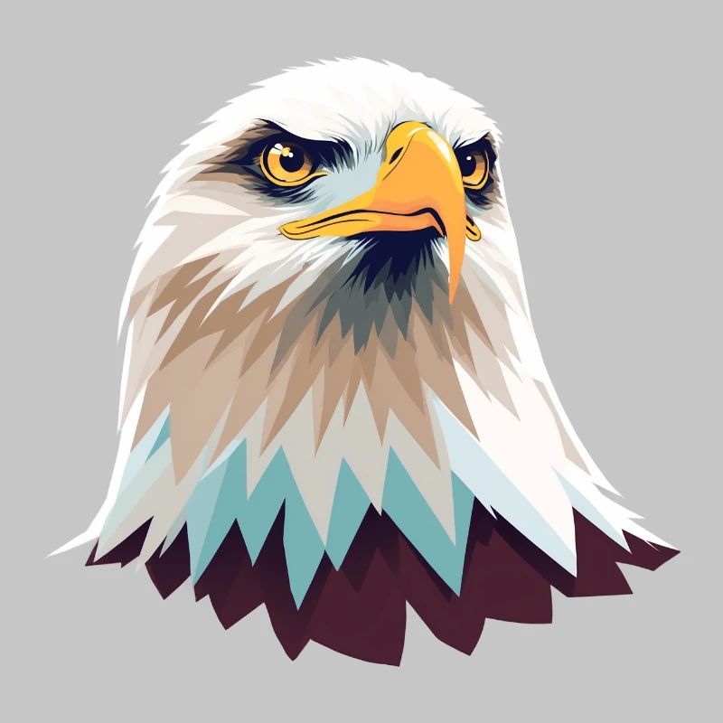 Geometric Eagle Head Illustration