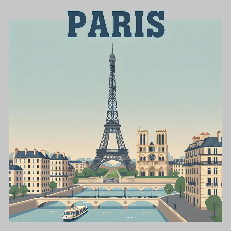 Imprimé Eiffel de la Skyline de Paris