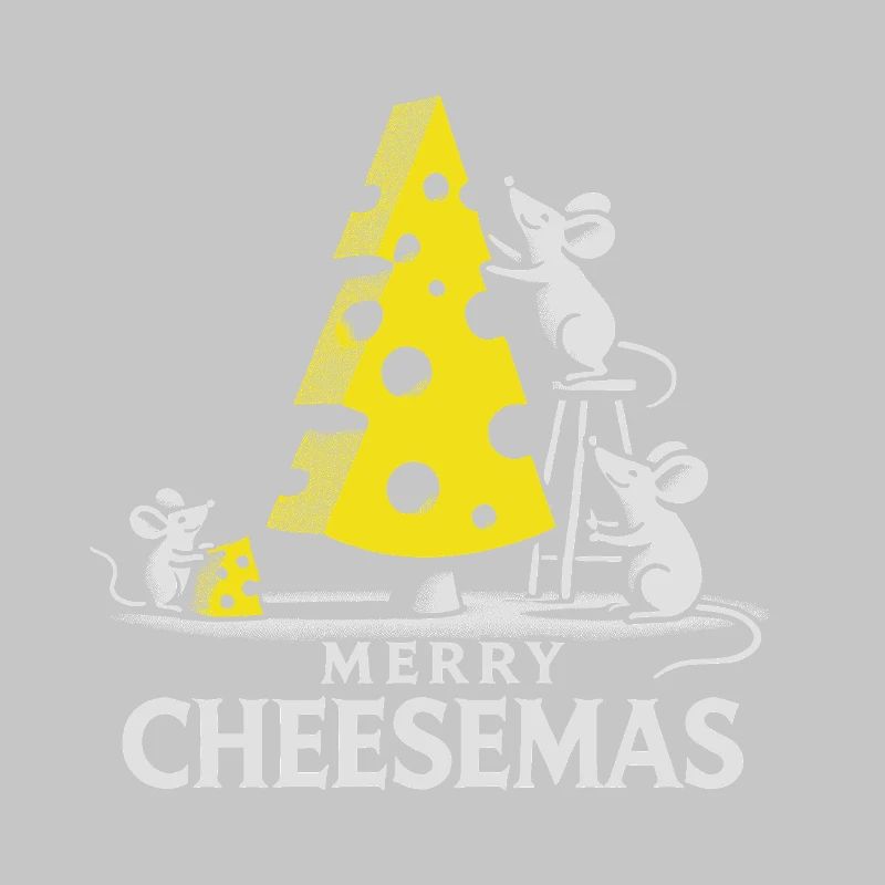 Merry Cheesemas Cute Mice & Cheese Tree Tee