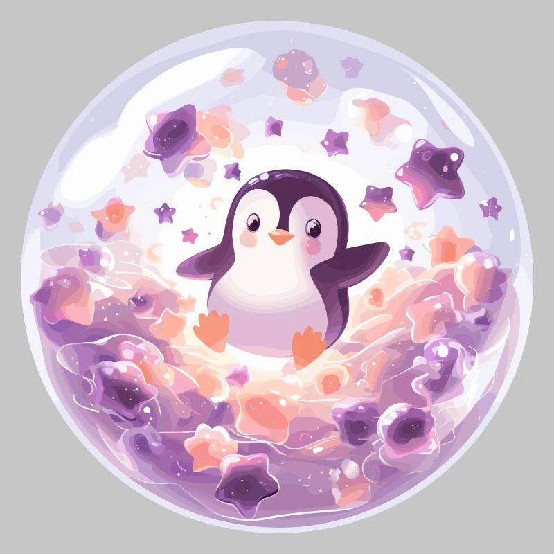 Pingouin dans la boule de bulle