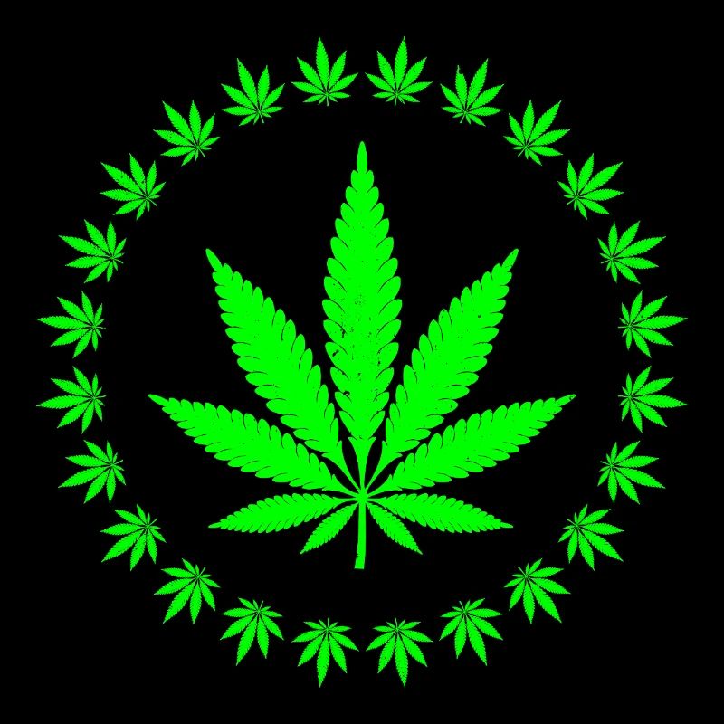 Bague en forme de feuille de cannabis vert vif