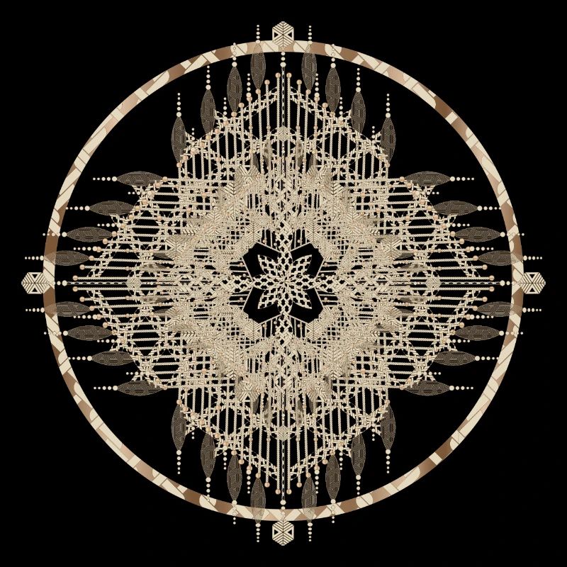 Round macrame ornament full of peace and harmony