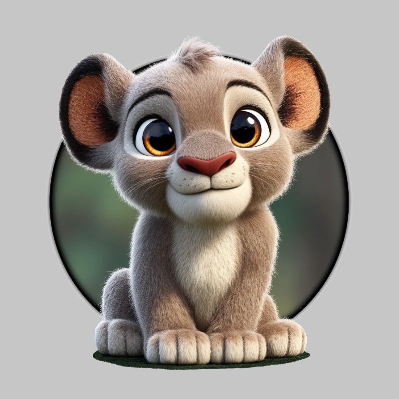 Dessin animé mignon de bébé lionceau