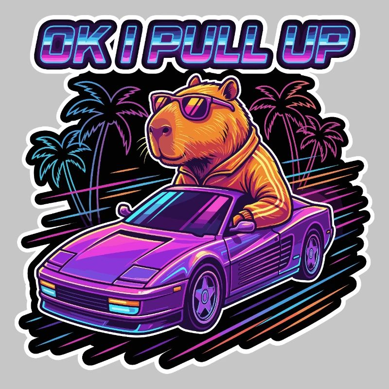 OK I Pull Up Capybara Retro