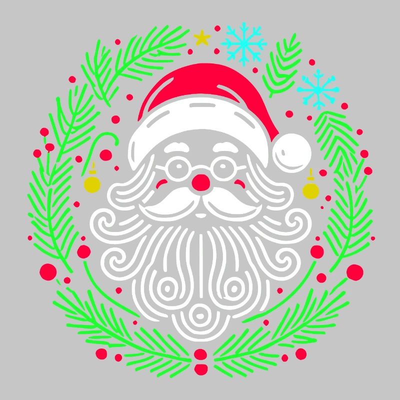 Père Noël circulaire de Noël avec des branches