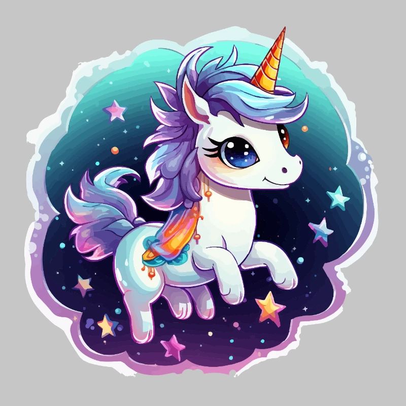 Kosmisches Einhorn mit Schal
