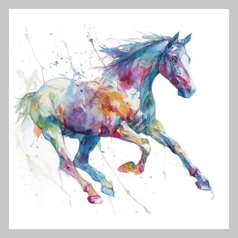 Lebendiges Aquarellpferd