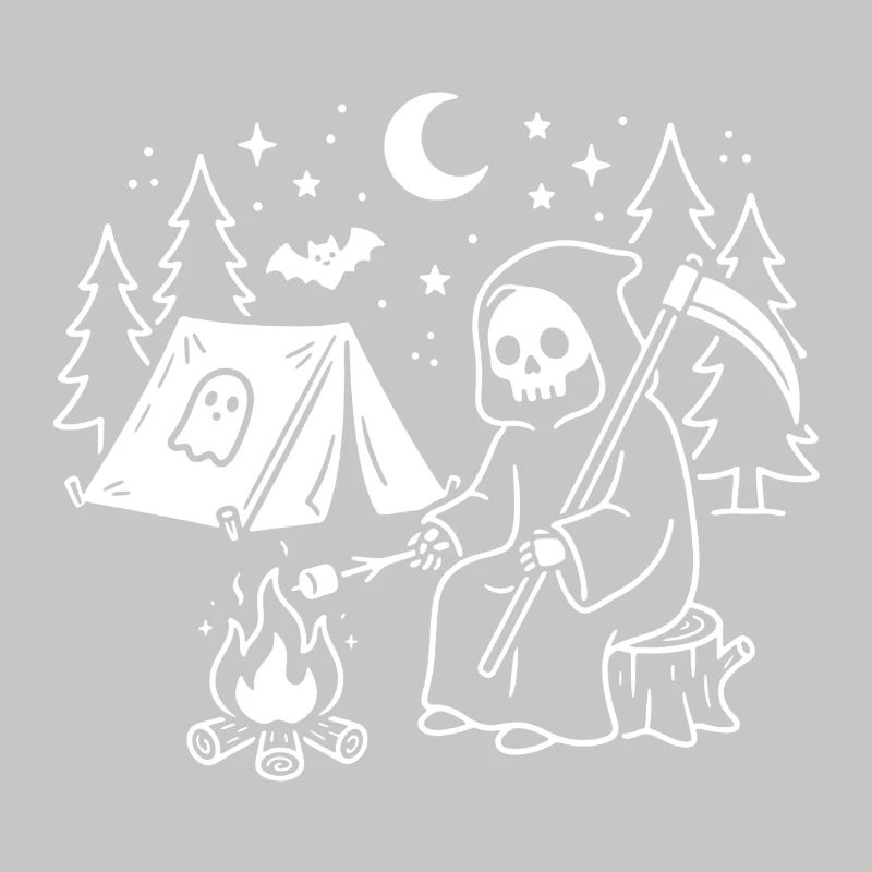 Faucheuse nocturne au feu de camp