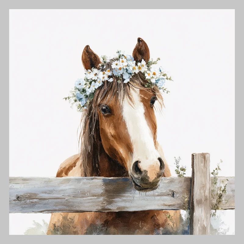 Couronne de cheval florale pastel
