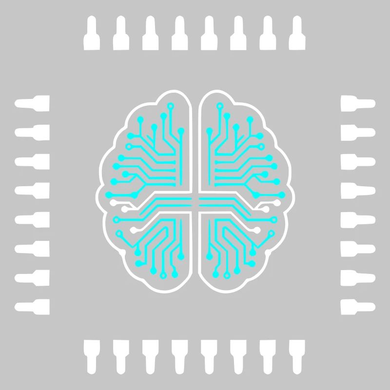 AI Brain Chip Processor Tech Vector