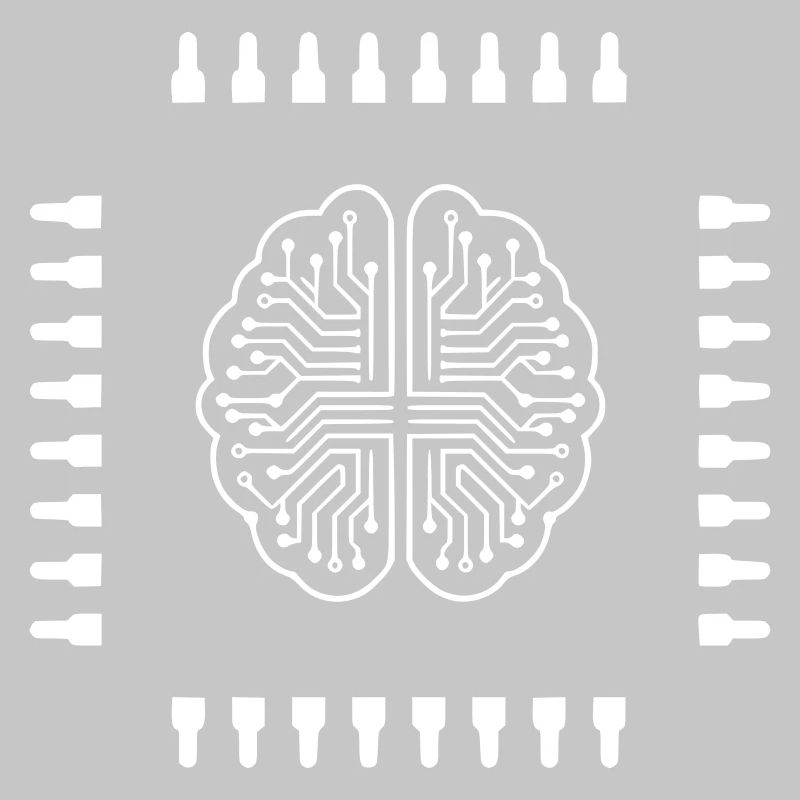 AI Brain Chip Processor Tech Vector