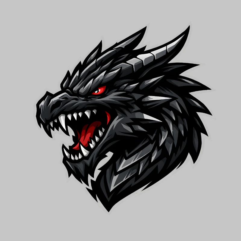 Dragon head with red eyes