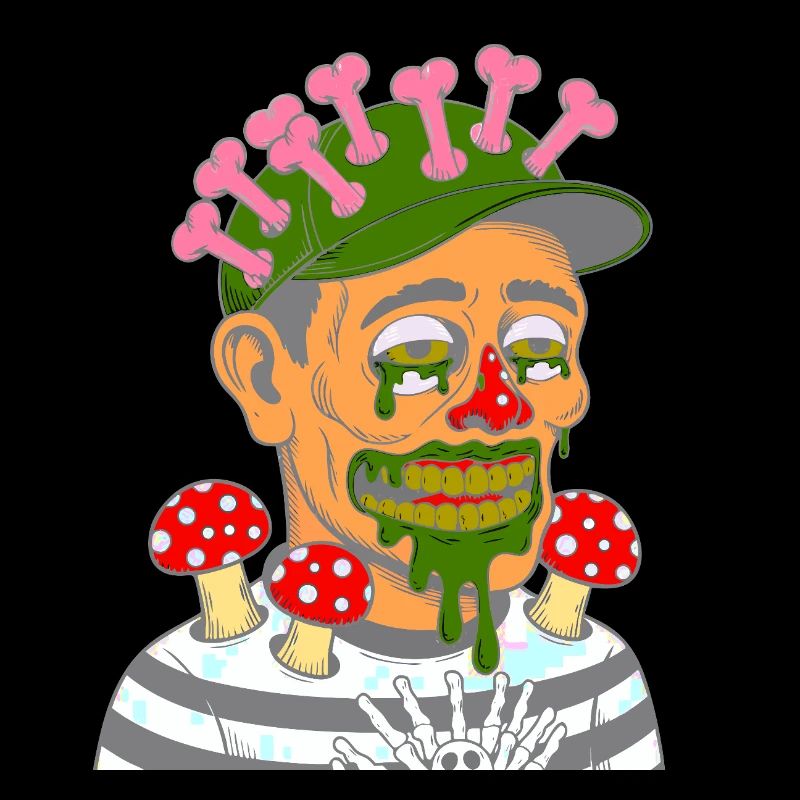 Portrait de zombie champignon avec champignons