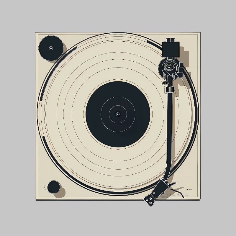 Minimalist Turntable Beige