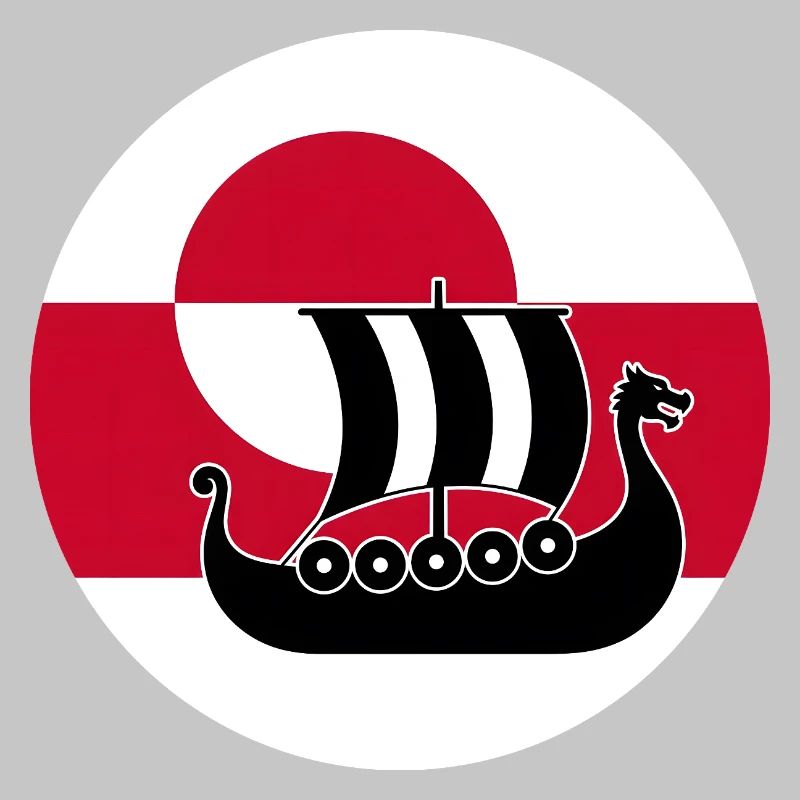 Conception de drakkar du drakkar du drapeau du Groenland