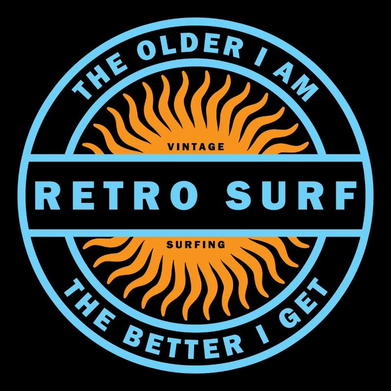 Retro Surf Sunburst Vintage Surfing Logo