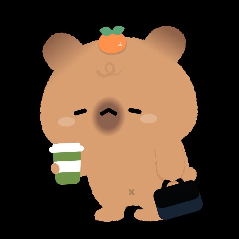 Müde Capybara mit Kaffee