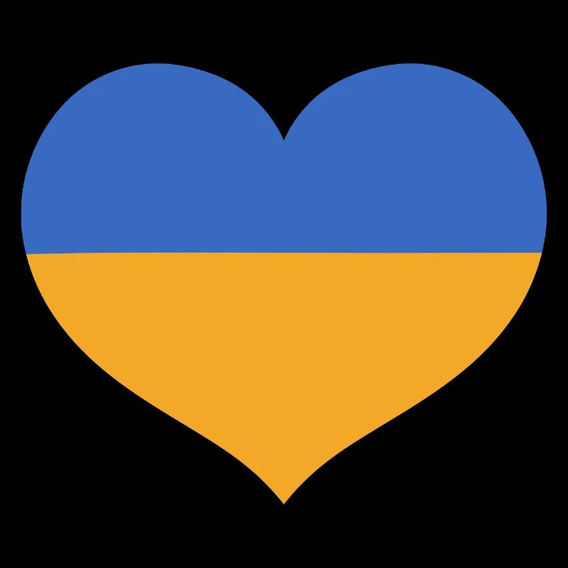 Cœur du drapeau aux couleurs ukrainiennes