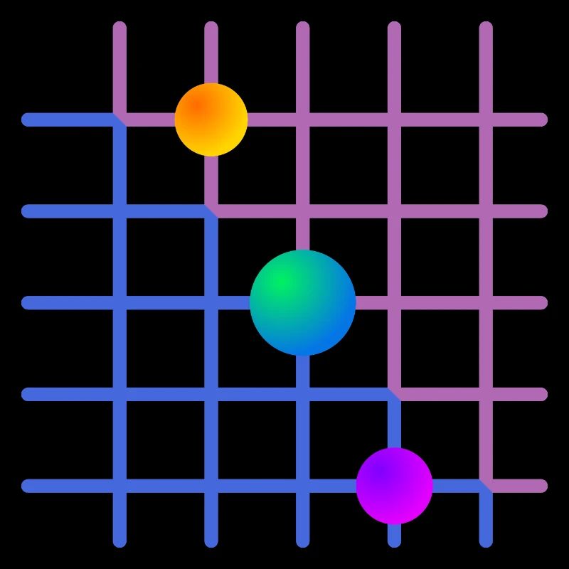 Gradientgitter mit Farbkugeln