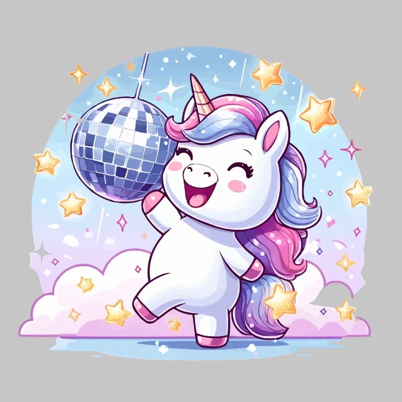 Fête disco licorne pastel
