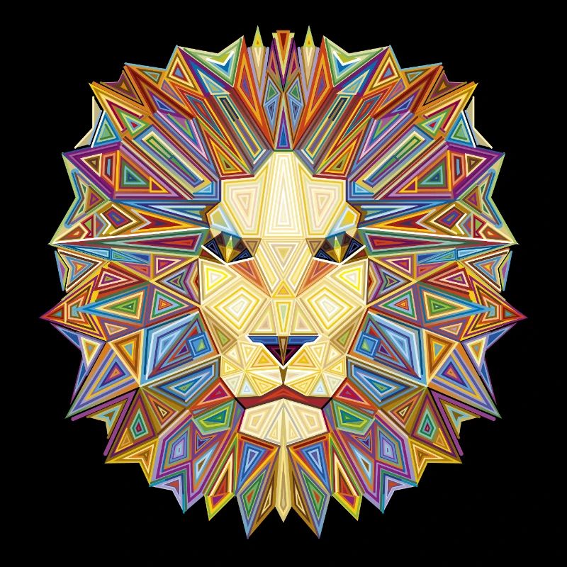 Geometric lion head