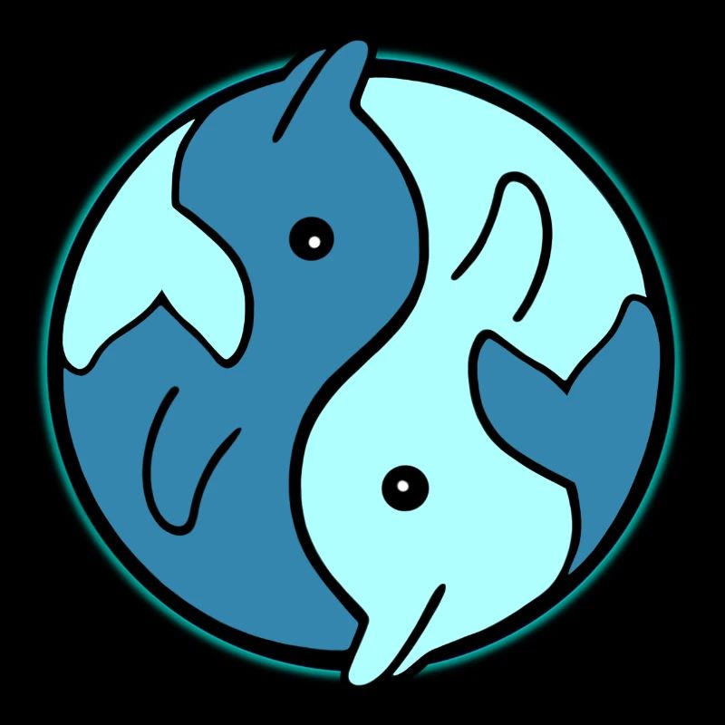 Conception du cercle YinYang des dauphins