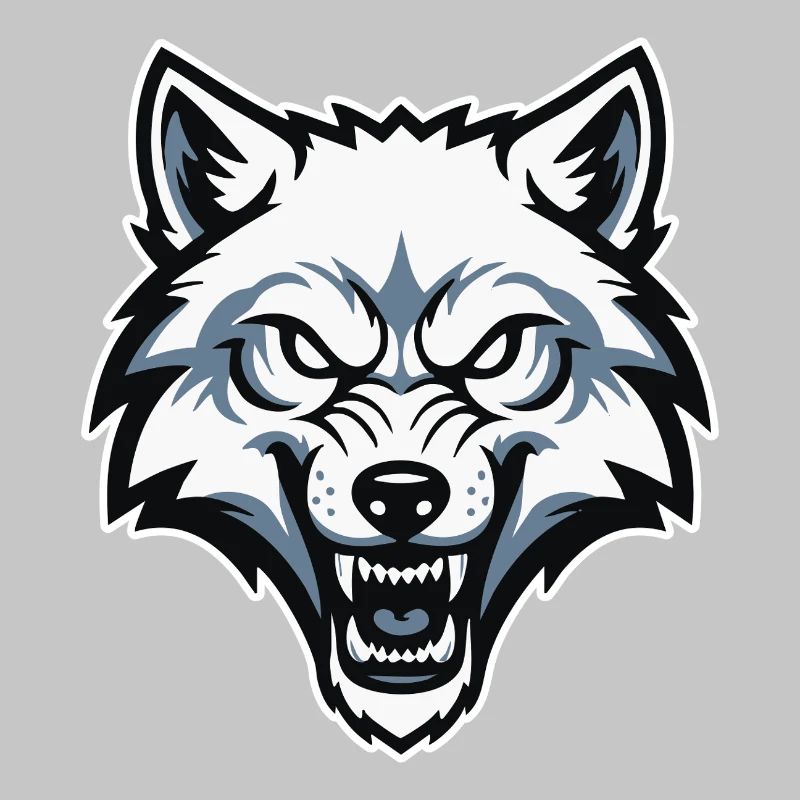 Wild Arctic White Wolf Maskottchen-Maskottchen-Logo